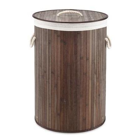 WHITMOR Round Bamboo Hamper Dark 6277-6705